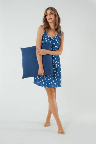 Нощница и халат за кърмачки Raba, с широка презрамка Италианска мода - син принт