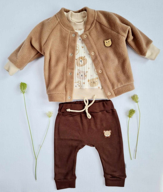 3717P Поларен суичър Teddy Marija - кафяв