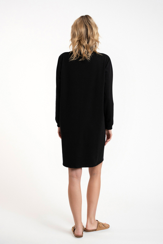 Malmo дамска туника с дълъг ръкав Италианска мода - черна