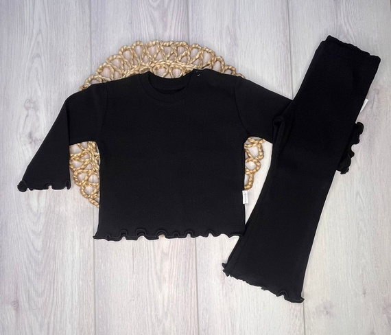 BI006 Момичешка блуза с дълъг ръкав Mamatti - черна