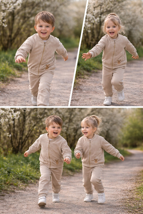 Комплект Misio Bambarillo бежов baby cord за деца