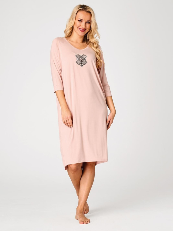 Дамска нощница Key LND 731 кайсия от вискоза с 3/4 ръкав