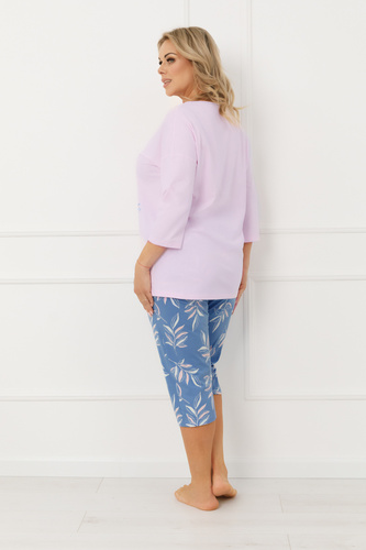 Дамска пижама ERULA Italian Fashion памук jersey ръкав 3/4 плюс сайз