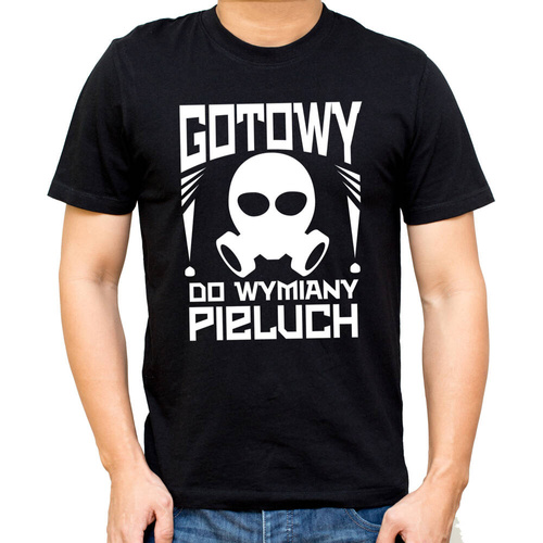 SKU M27 "Ready to Change Diapers" Moocha New Dad T-Shirt, черна