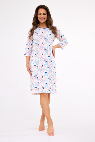 464/457 Hannah 2 Cornette – дамска памучна нощница, 3/4 ръкав, дължина до коляното