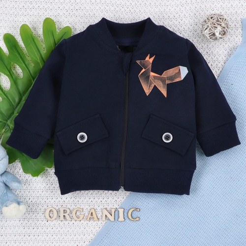 ABN-5395 Fun Origami Суичър с цип от органичен памук Nini тъмносин