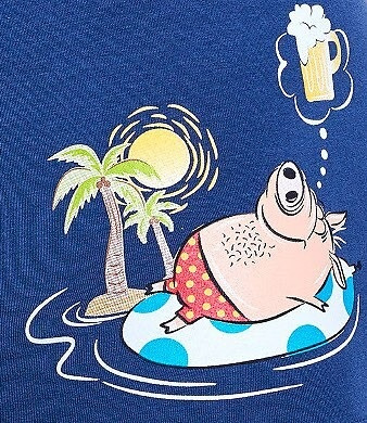 280/244 Мъжки боксерки Tattoo Piglet Cornette, тъмносини