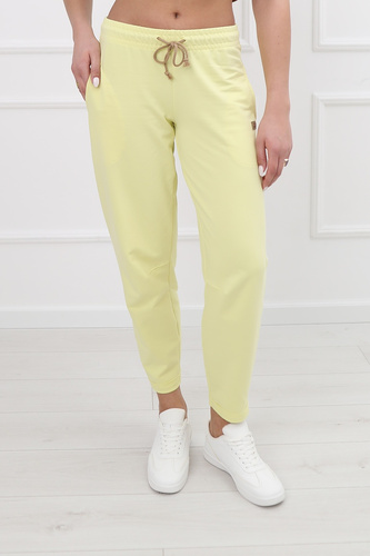 Памучен спортен панталон Kaori Italian Fashion жълт