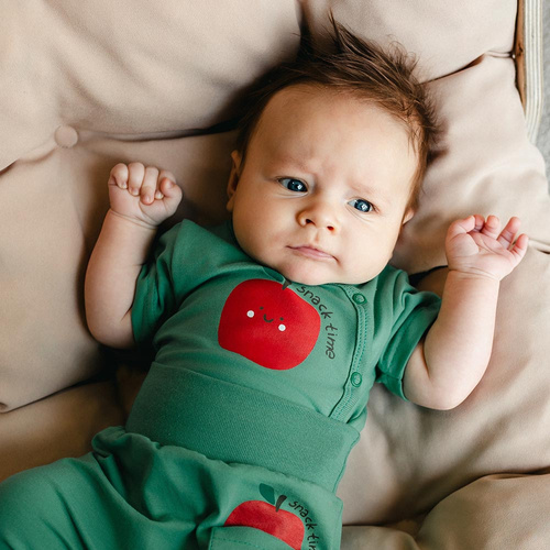 Боди за бебе Eevi Snack Time къс ръкав памук удобно