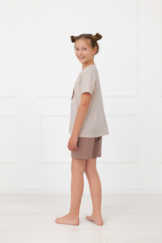 Детска пижама за момиче Shiba Italian Fashion 100% памук шорти