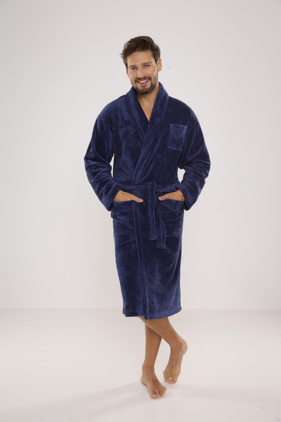 811 Мъжки плюшен халат за баня De Lafense - деним