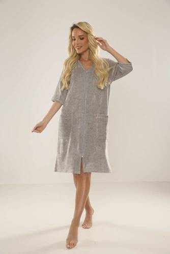 431 Велур Forex Дамски халат за баня - светъл меланж