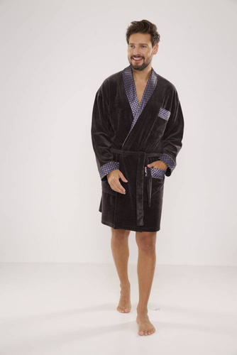 772 Мъжки форекс халат за баня Bonjour - графит