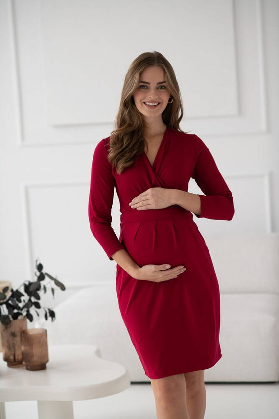 Grow with me Рокля за бременни и кърмачки Milk&Love, бордо