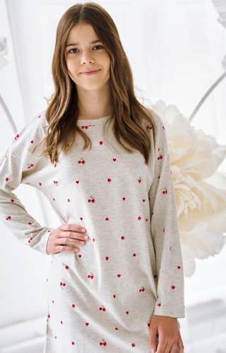 3504 Adele Taro меланж – Риза с дълъг ръкав за момичета, памук