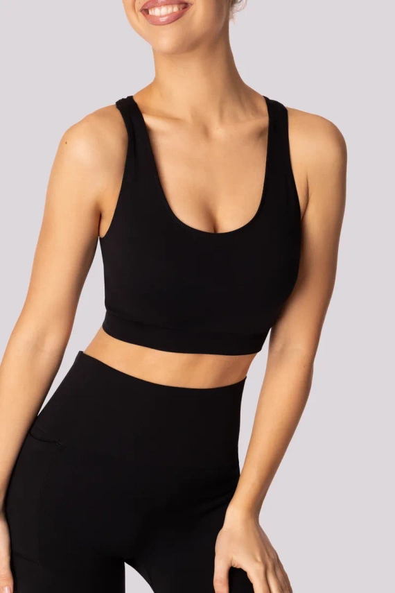 Базово горнище спортен сутиен Mona черен
