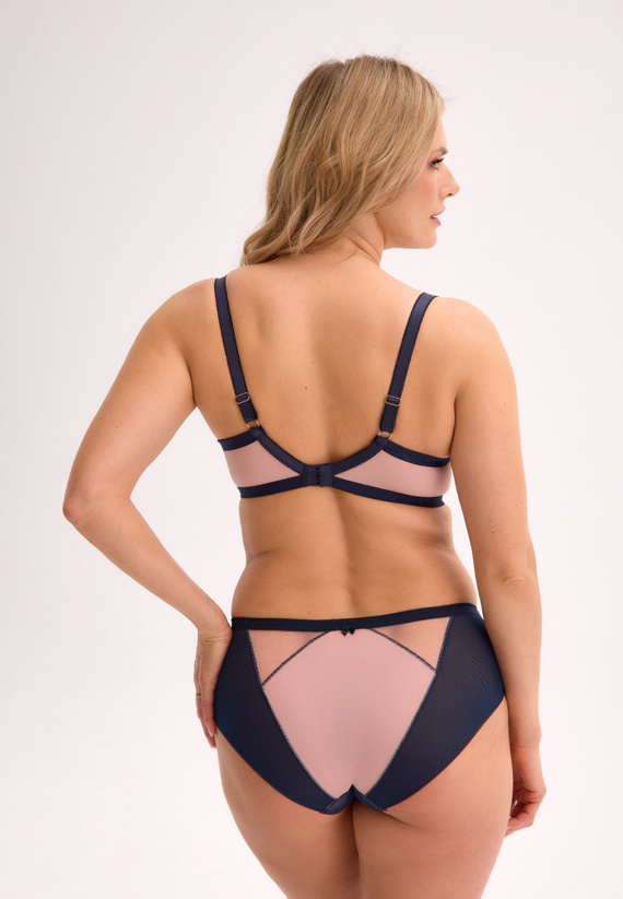 Полуконструктивен сутиен Aina BS 1273 Gaia – Розово-син, дантела, тюл, микрофибър, идеална подкрепа