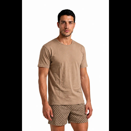 Sesto Senso 7268 Latte Мъжка къса пижама 100% памук Комфорт