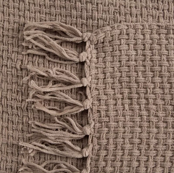 Сузи Одеяло, кувертюра, тъкани с ресни, европердета, бежово