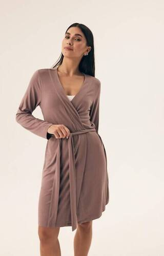 42681 Дамски халат Noves Henderson - златисто кафяв