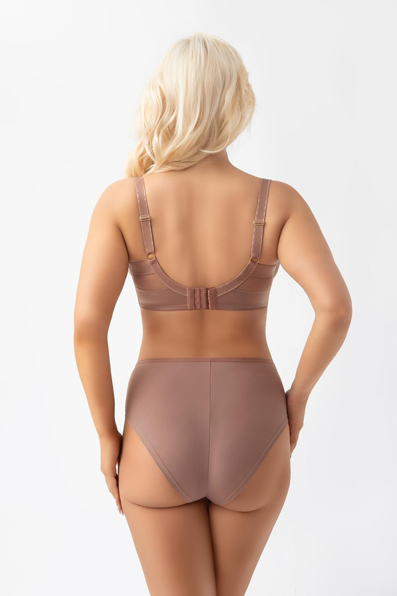 Gorsenia K566/1 VICKY Мокa Пълни бикини от микрофибър и тюл с висока талия