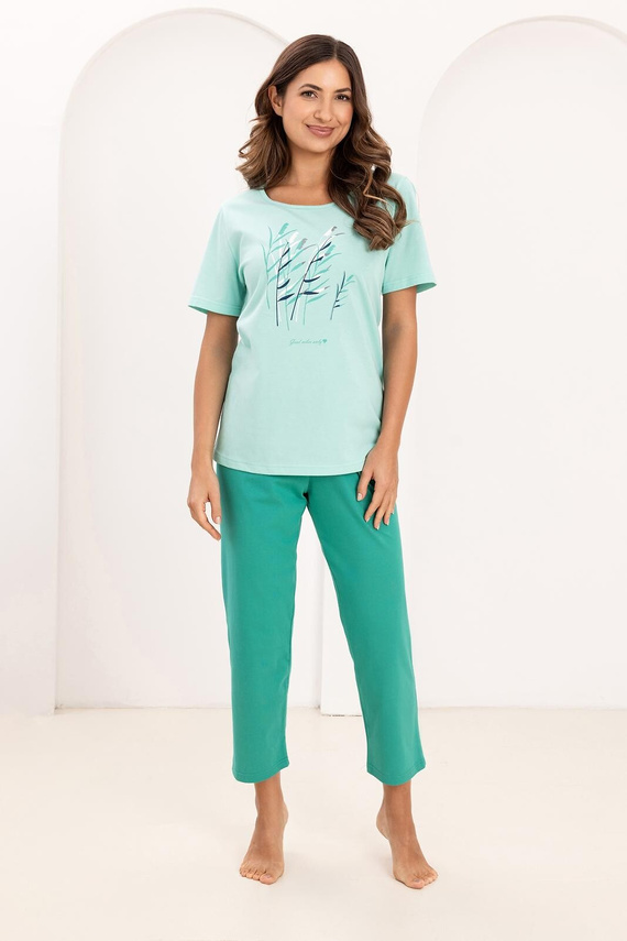 Женска пижама Regina 740, 100% памук, с принт, 7/8 панталони, комфорт и стил