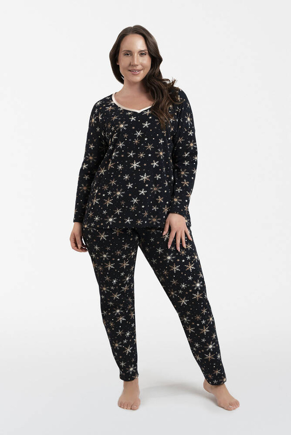 Laponia Дамска пижама с дълъг ръкав и дълъг панталон Италианска мода - принт