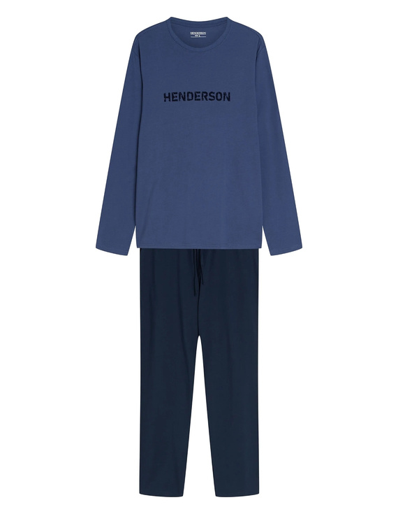 Henderson Flock 45491 Мъжка пижама Steel Blue Дълга 100% памук
