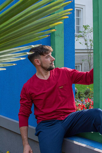 683 Kevin Forex Мъжка пижама - бордо - тъмносиньо