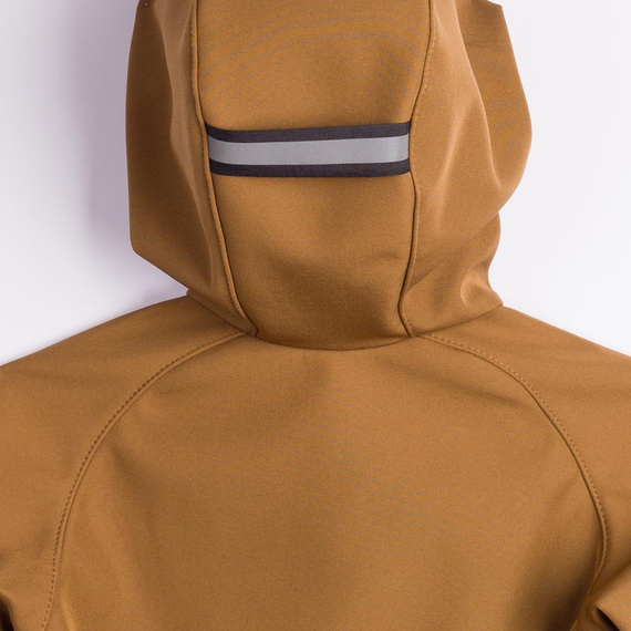 229003 Nicol Яке softshell за момче с полар, качулка и светещи елементи - маслинено зелено