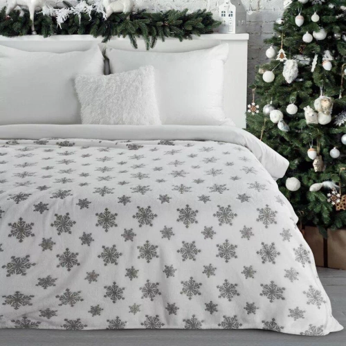 Коледно одеяло Blink с еврофирани звезди, сребристо