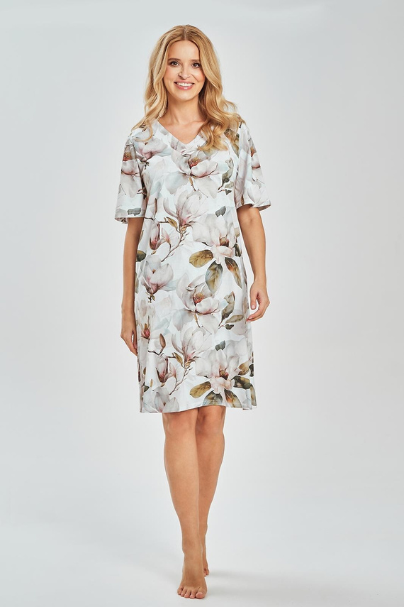 Дамска нощница Afrodyta 3534 – 100% памук, V-деколте, естествен комфорт и женствен стил