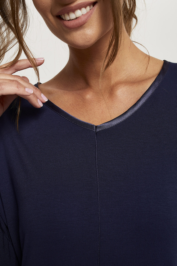 Song Дамска пижама 3/4 ръкав, 3/4 панталон Италианска мода - тъмносиньо