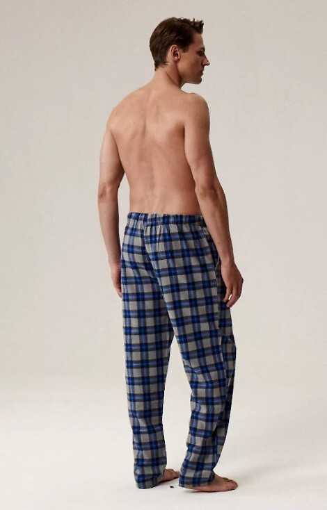 NMB -045 Атлантическо сиво – Мъжки карирани фланелени пижамни панталони