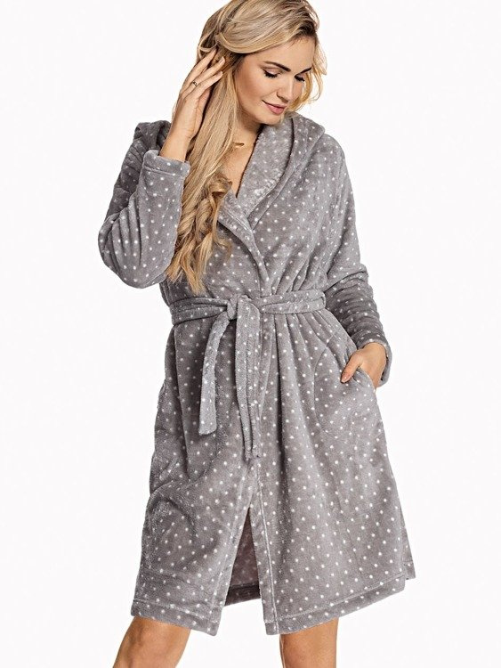 546 Melanie Къс дамски халат Forex - сив
