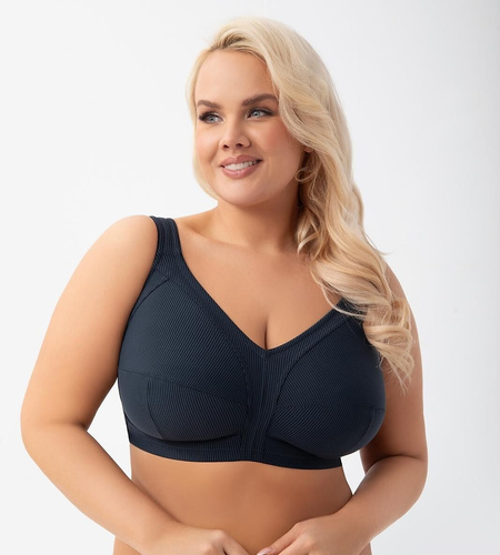 Мек сутиен с презрамки K 973 Nela Gorsenia navy blue - удобен сутиен за пълен бюст