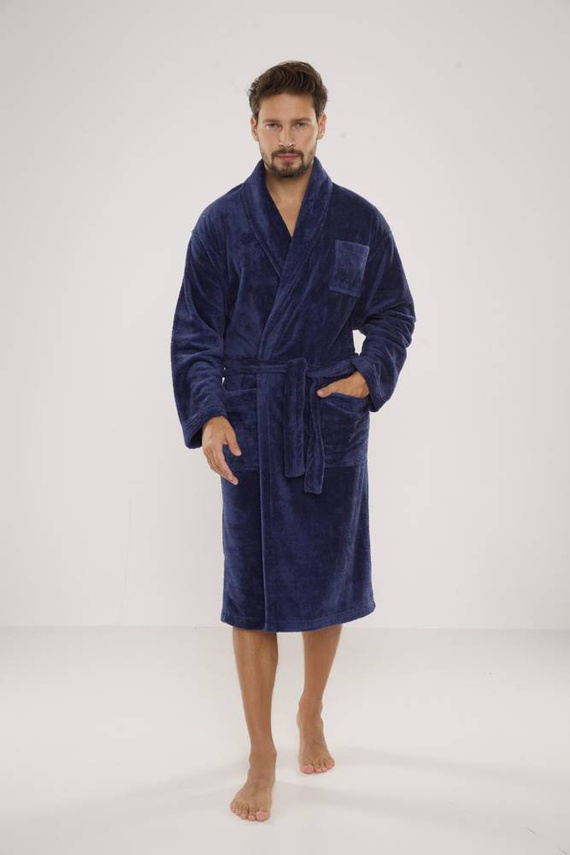 811 Мъжки плюшен халат за баня De Lafense - деним
