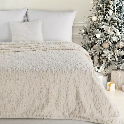 Blink 2 Еврофирано коледно одеяло, кремаво и златно