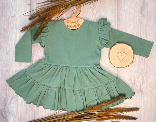 Mamatti SP505 Детска рокля с пеперудени ръкави 97% памук