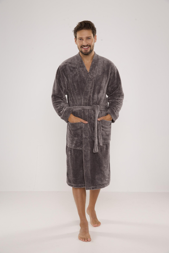 391 Мъжки халат за баня Hugo De lafense - сив