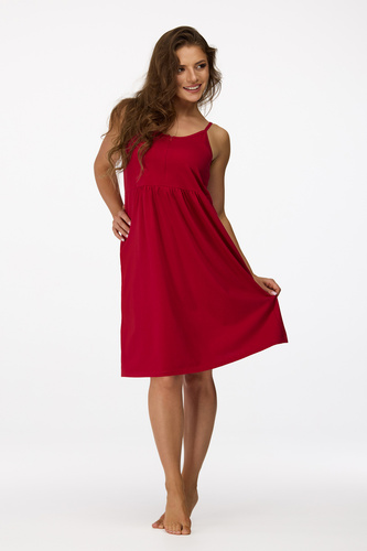 Нощница за бременни Senizo № 26, бордо – 100% памук, цип за кърмене, презрамки