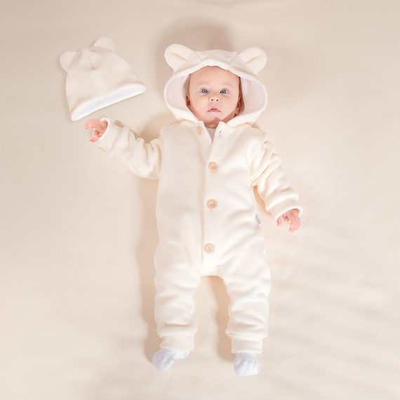 141297 Pajac polarowy + czapka Nicol