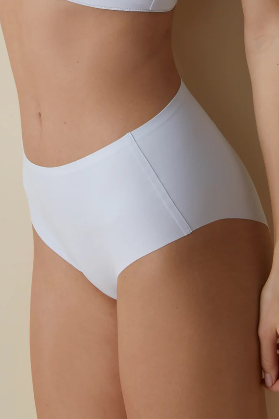 503 Дамски слипове Maxi Braga Selene, бели - с висока талия, безшевни, оформящи