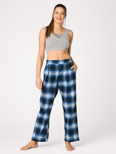 Дамски пижамени панталони Key LHE 465 jeans – фланела, 100% памук