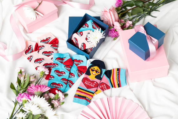 K89S Super Mama Чорапи за крака Италианска мода - тъмно синьо/цветни