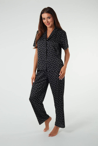 Ria Дамска пижама с къс ръкав и дълъг панталон Италианска мода - принт 