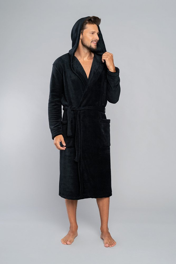 Mimas Мъжки халат с качулка Италианска мода - графит