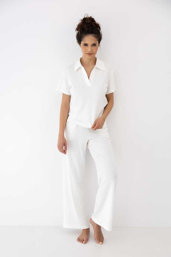 Sensis Zuri ecru дамска пижама – памук и модал, дълъг комплект