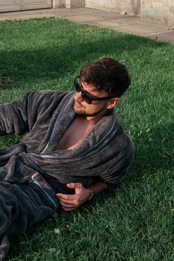 716 Мъжки халат Rafael De lafense - графит