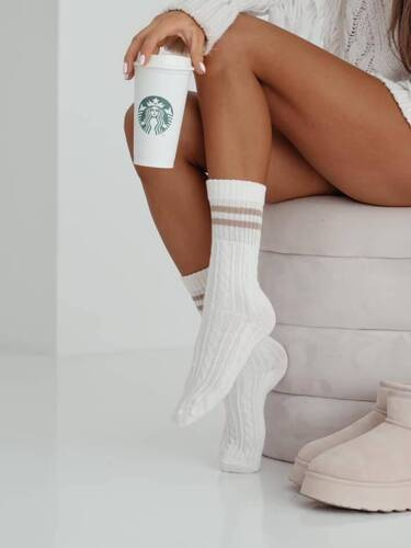 1542-001 Дамски чорапи Braid Milena - екрю